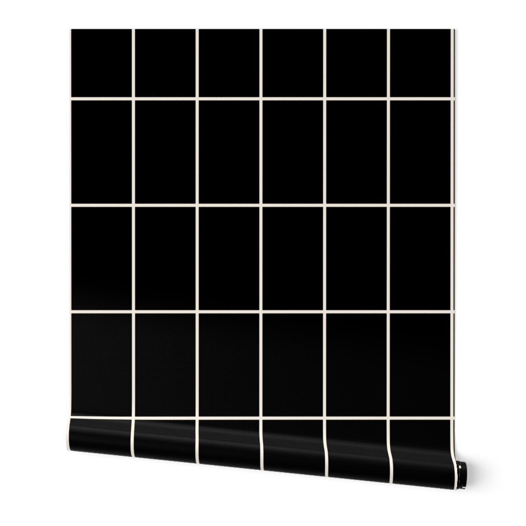 Elongated Black and Ivory Grid