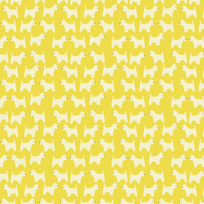 west highland terrier in yellow