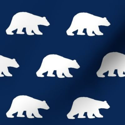 Polar bears on navy