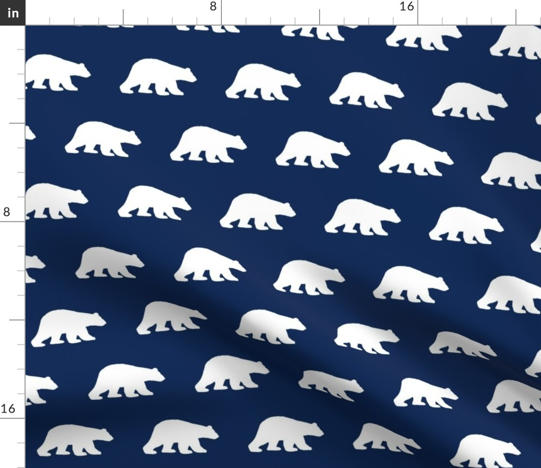 Polar bears on navy