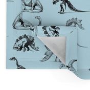 Museum Animals, Dinosaur Skeletons, Black and Mint Blue