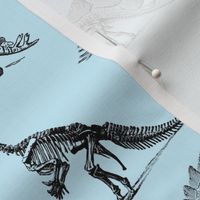 Museum Animals, Dinosaur Skeletons, Black and Mint Blue