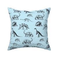 Museum Animals, Dinosaur Skeletons, Black and Mint Blue