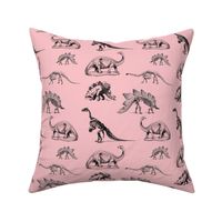  Museum Animals, Dinosaur Skeletons, Black and Light Pink