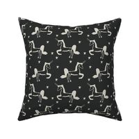 Rich Cream Unicorns on Graphite Gray Grey Modern Trendy Hipster Fairytale