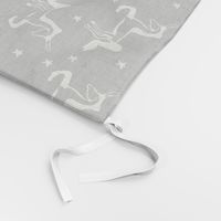 Rich Cream Unicorns on Graphite Gray Grey Modern Trendy Hipster Fairytale