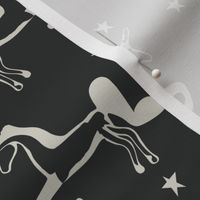 Rich Cream Unicorns on Graphite Gray Grey Modern Trendy Hipster Fairytale