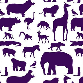African Animals - Purple