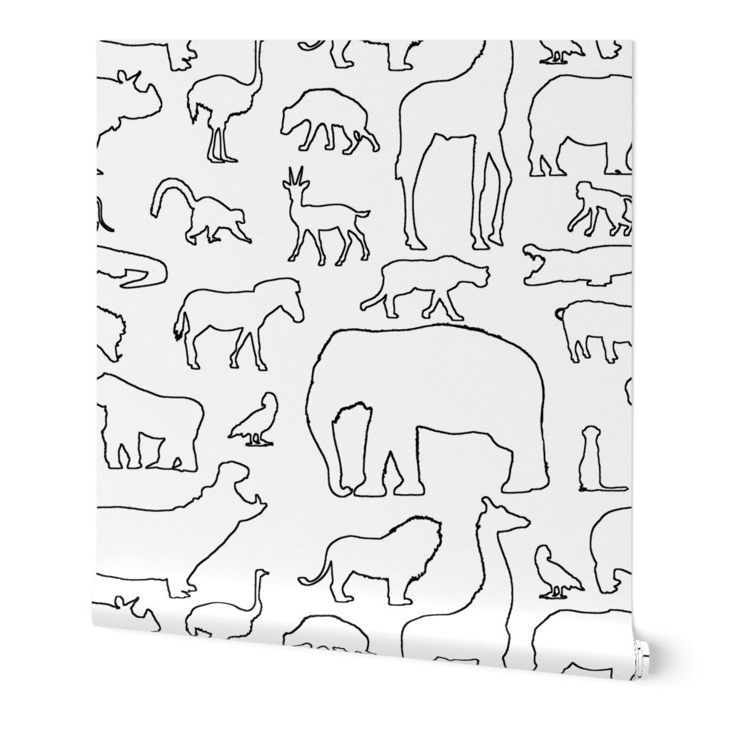 African Animals Outline