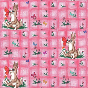 Pink Bunny and Butterfly