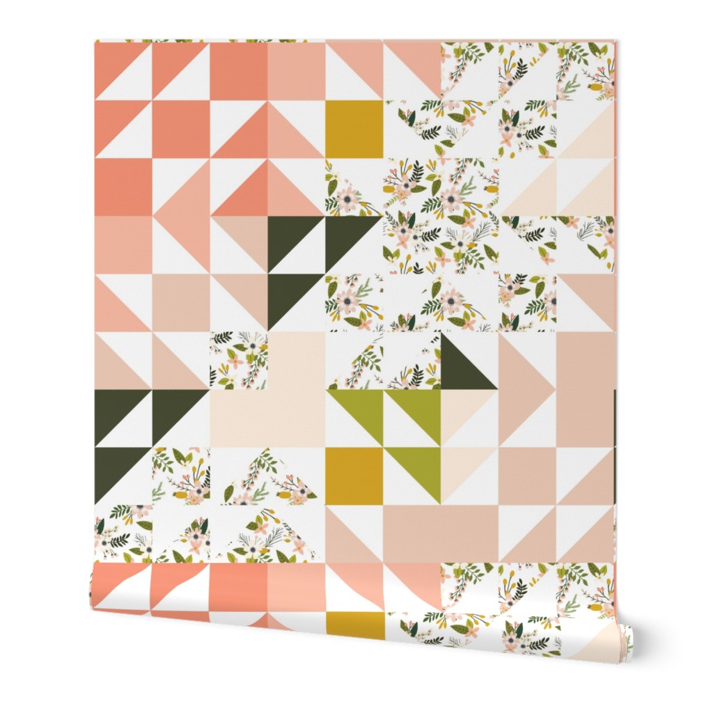 Blush Sprigs and Blooms Puzzle Wholecloth