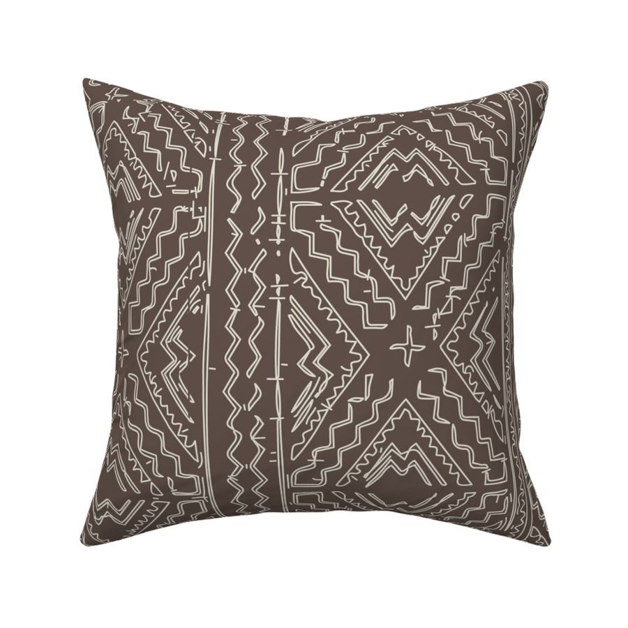 African Mud cloth mudcloth beige on Fabric | Spoonflower