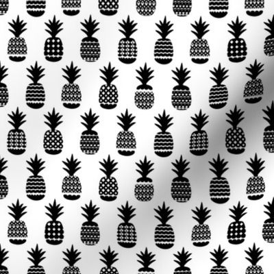 Fun black and white gender neutral ananas color pops geometric pineapple fruit summer beach theme illustration pattern