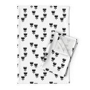 Scandinavian style retro large poppy flowers spring tulip black and white