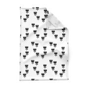 Scandinavian style retro large poppy flowers spring tulip black and white