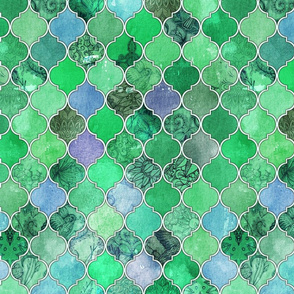 Emerald Green Decorative Moroccan Tiles