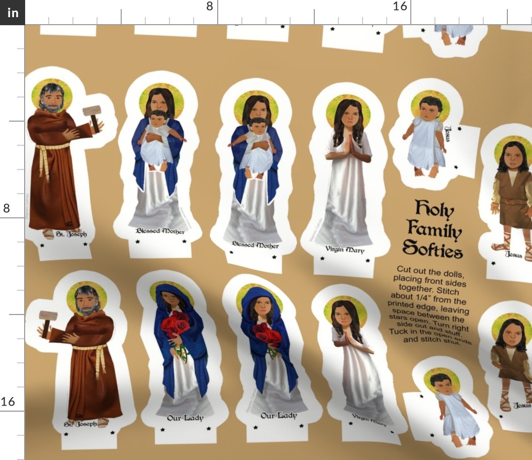 Holy Family cut and sew softies 27 x 18 inches