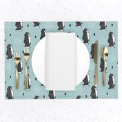 Origami animals cute ocean deep sea penguin geometric triangle and scandinavian style print black and white gray blue