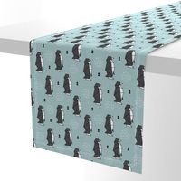 Origami animals cute ocean deep sea penguin geometric triangle and scandinavian style print black and white gray blue