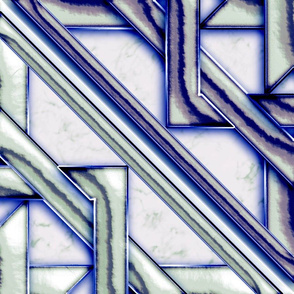 Marble Quilt Blue Diagonal Scarf