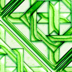 Marble Quilt Green Diagonal 27"