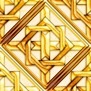 Marble Quilt Gold Diagonal 18"