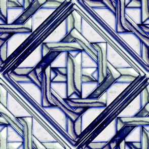 Marble Quilt Blue Diagonal 18