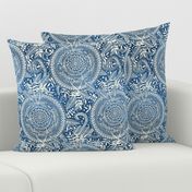 Diamond and Doodle Mandalas on Blue