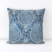 Diamond and Doodle Mandalas on Blue