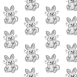 Cartoon bunny in gray