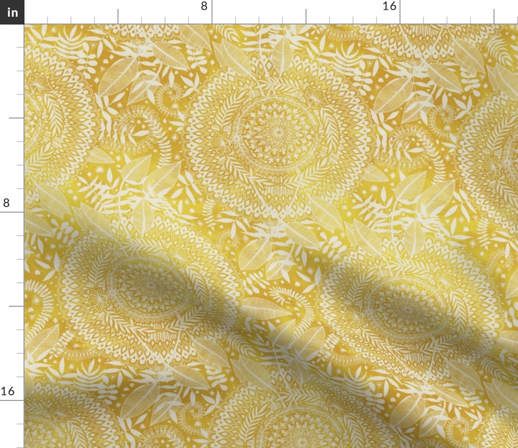 Medallion Pattern in Mustard and Cream