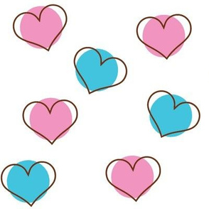 Pink and Blue Hearts