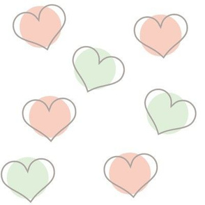 Mint and Pink Hearts