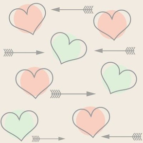 Cucumber and Pink Hearts N' Arrows