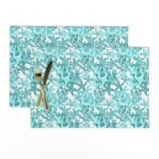 starfish  turquoise teal Watercolor Aqua coral ocean