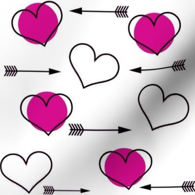 Pink White Hearts N' Arrows