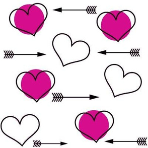 Pink White Hearts N' Arrows