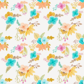 Watercolor Retro Floral