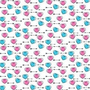 Small Scale Pink and Blue Hearts N' Arrows