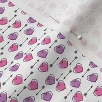 Small Scale Pink and Purple Hearts N' Arrows