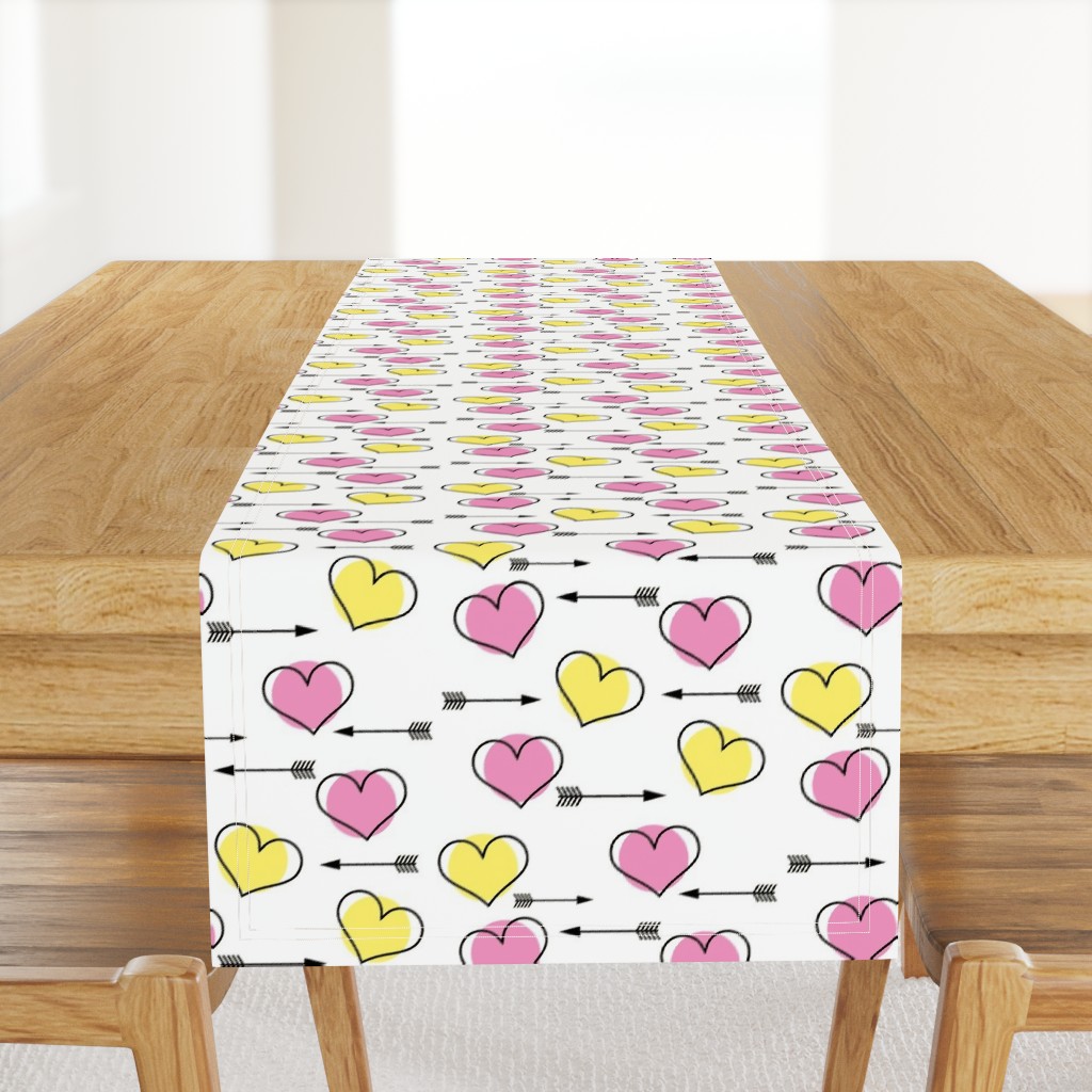 Pink and Yellow Hearts N' Arrows