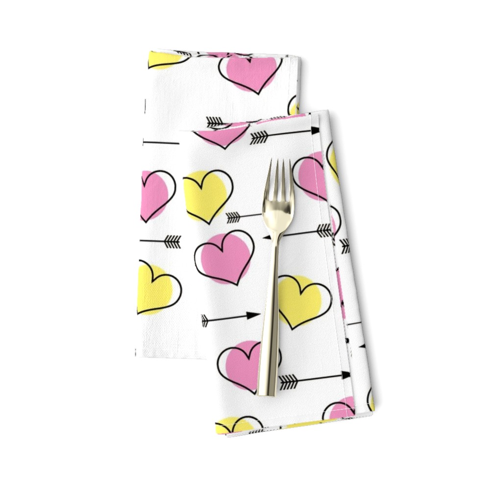 Pink and Yellow Hearts N' Arrows