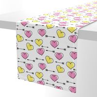 Pink and Yellow Hearts N' Arrows