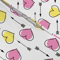 Pink and Yellow Hearts N' Arrows