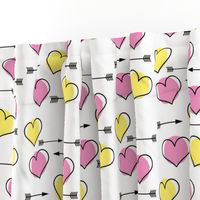 Pink and Yellow Hearts N' Arrows