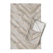 Whitewashed Herringbone Planks