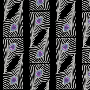 Peacock Stripes Metallic Silver Black Pink Blue Purple