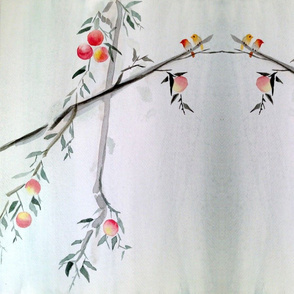 Birds on a Peach Branch