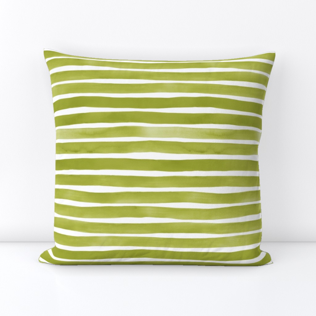 Watercolor Stripes M+M Grass by Friztin