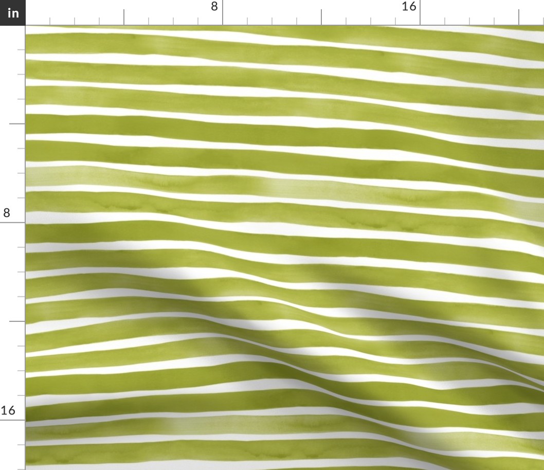 Watercolor Stripes M+M Grass by Friztin